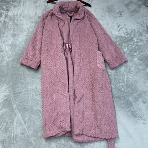 Room Service Women's L/G Cozy Wrap Robe Pink Polyester c0307